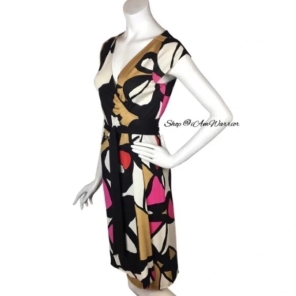 Diane Von Furstenberg abstract print silk jersey wrap dress  *Shop@iamwarrior - Picture 2 of 7